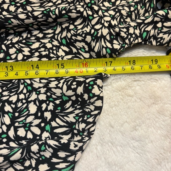 NWT A New Day Black White Floral Dress Asymmetrical Hem Short Sleeve Flowy - Picture 12 of 15